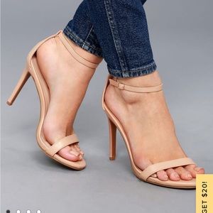 Lulus loveliness light nude ankle strap heels